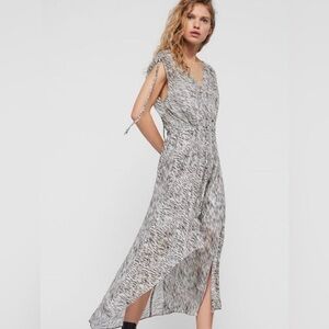 AllSaints Kamila Zed Dress - Abstract Zebra Print Mini - Size M